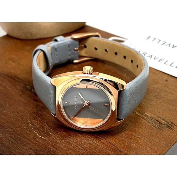 Caravelle by Bulova Women's Watch 44L263 Quartz Rose Gold Gray Leather B… - Picture 7 of 13